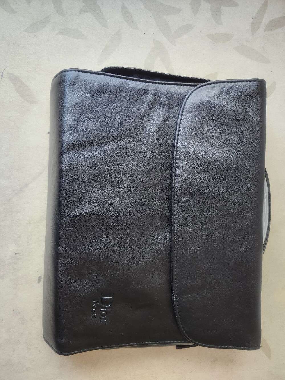 Dior Black Leather Toiletry Pouch